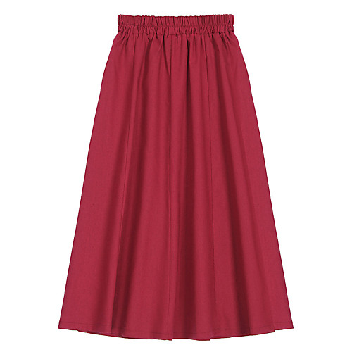 

Women's Holiday Vacation Basic Streetwear Maxi Skirts Solid Colored Red Navy Blue