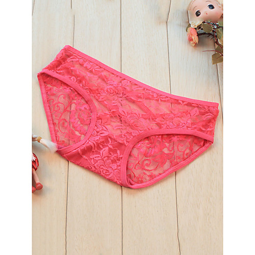 

Women's Lace Sexy Brief Micro-elastic Low Waist 1 PC Blushing Pink One-Size