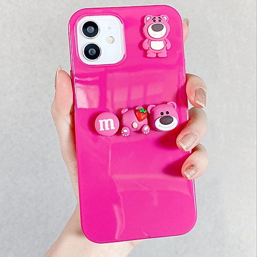 

Phone Case For Apple Back Cover iPhone 12 Pro Max 11 SE 2020 X XR XS Max 8 7 Shockproof Dustproof Cartoon Solid Colored TPU