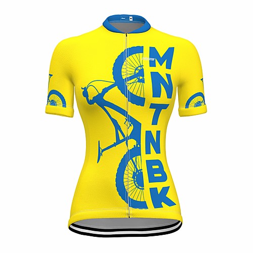 

21Grams Women's Short Sleeve Cycling Jersey Summer Spandex Yellow Bike Top Mountain Bike MTB Road Bike Cycling Quick Dry Moisture Wicking Sports Clothing Apparel / Stretchy / Athleisure