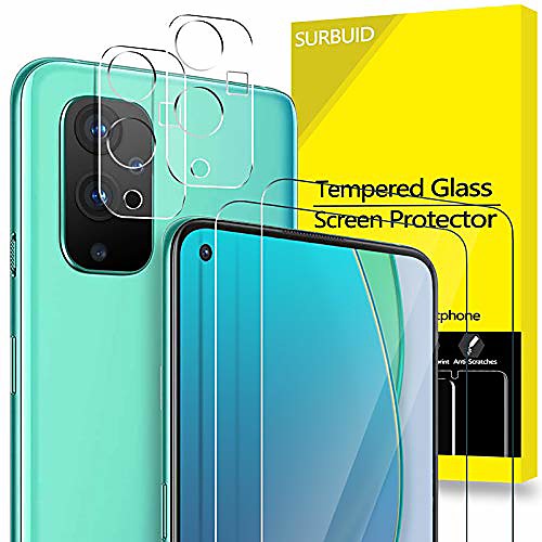 

[22 pack] oneplus 9 / oneplus 9r screen protector tempered glass with camera lens protector, case-friendly bubble-free scratch resistant 9h hardness sheilds for oneplus 9r / oneplus 9 5g