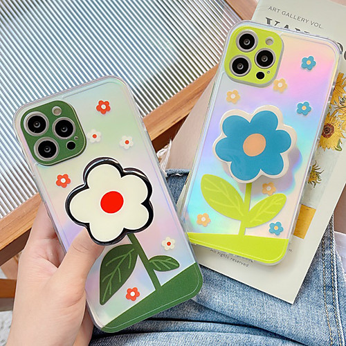

Phone Case For Apple Back Cover iPhone 12 Pro Max 11 SE 2020 X XR XS Max 8 7 Shockproof Dustproof with Stand Flower TPU