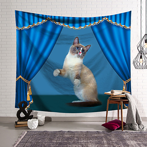 

Circus Curtain Wall Tapestry Art Decor Blanket Curtain Hanging Home Bedroom Living Room Decoration Polyester Cat