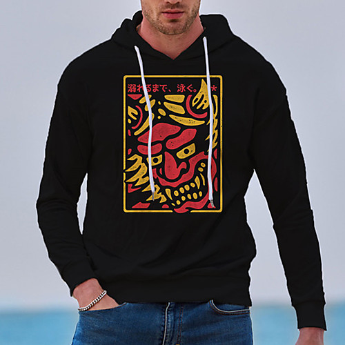 

Men's Unisex Hoodie Cartoon Graphic Prints Print Casual Daily Hot Stamping Basic Designer Hoodies Sweatshirts Black