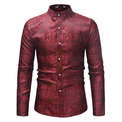 

Men's Shirt Graphic Long Sleeve Weekend Tops Lightweight Comfortable Purple Wine Black