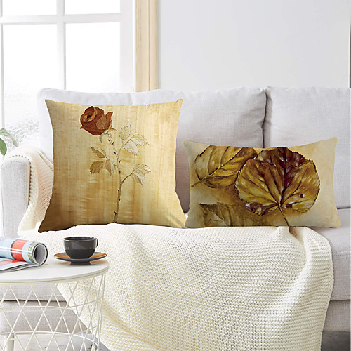 

Vintage Floral Double Side Cushion Cover 2PC Soft Decorative Square Throw Pillow Cover Cushion Case Pillowcase for Bedroom Livingroom Superior Quality Machine Washable Outdoor Cushion for Sofa Couch Bed Chair