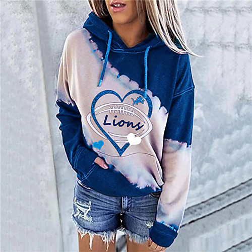 

Women's Hoodie Sweatshirt Heart Color Block Text Front Pocket Print Daily Sports Hot Stamping Sportswear Streetwear Hoodies Sweatshirts Blue Yellow Green