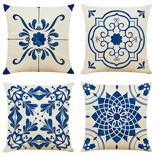 

Double Side Cushion Cover 4PC Soft Decorative Square Throw Pillow Cover Cushion Case Pillowcase for Bedroom Livingroom Superior Quality Machine Washable Outdoor Cushion for Sofa Couch Bed Chair
