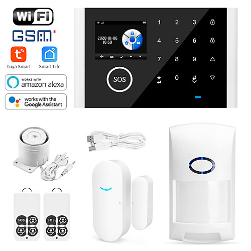

CS118 TUYA Wifi GSM GPRS Multilingual ligent Voice Home Alarm System Set