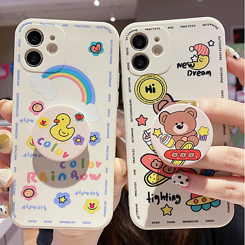 

Phone Case For Apple Back Cover iPhone 12 Pro Max 11 SE 2020 X XR XS Max 8 7 Shockproof Dustproof with Stand Cartoon TPU