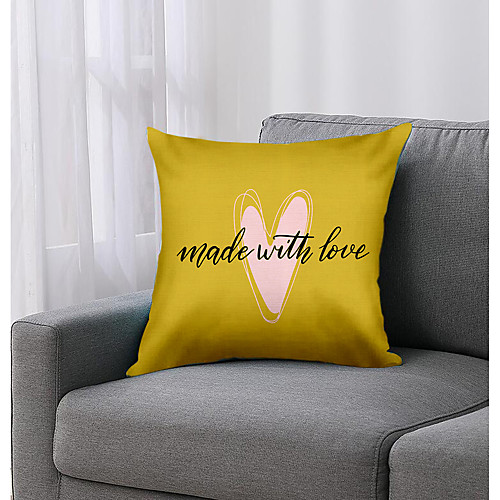 

Letter Double Side Cushion Cover 1PC Soft Decorative Square Throw Pillow Cover Cushion Case Pillowcase for Bedroom Livingroom Superior Quality Machine Washable Outdoor Cushion for Sofa Couch Bed Chair Yellow Pink