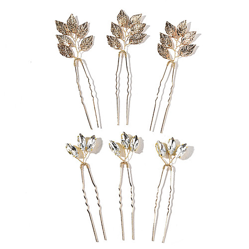 

Romantic Cute Alloy Flowers / Headdress / Headpiece with Crystals / Rhinestones 6pcs / 1 set Wedding / Special Occasion Headpiece
