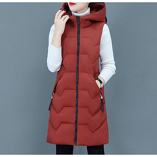 

Women's Coat Casual / Daily Fall Winter Regular Coat Regular Fit Casual Jacket Solid Color Zipper Rust Red Haze blue