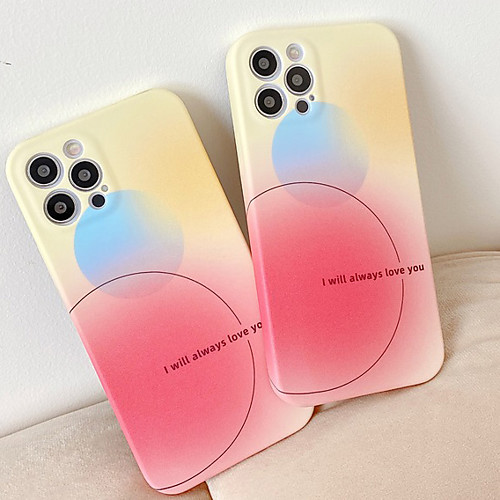 

Phone Case For Apple Back Cover iPhone 12 Pro Max 11 SE 2020 X XR XS Max 8 7 Shockproof Dustproof Color Gradient Geometric Pattern TPU