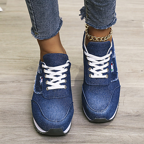 

Women's Sneakers Wedge Heel Synthetics Solid Colored Blue Dark Blue Light Blue