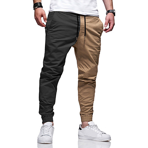 

Men's Cargo Sports Leisure Sports Pants Pants Solid Color Full Length Classic Black