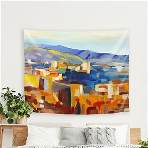 

Oil Painting Style Wall Tapestry Art Decor Blanket Curtain Hanging Home Bedroom Living Room Decoration