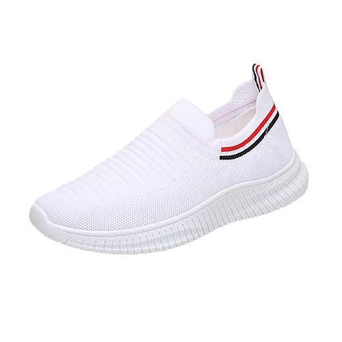 

Women's Sneakers Flat Heel Round Toe Booties Ankle Boots Daily Work Tissage Volant Solid Colored Red Pink White