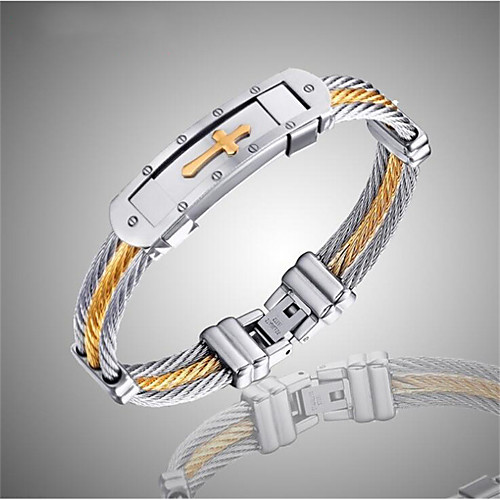 

Men's Bracelet Classic Fashion Stylish Titanium Steel Bracelet Jewelry Gold For Anniversary Gift Birthday Festival