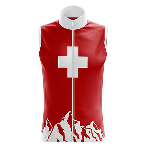 

21Grams Women's Sleeveless Cycling Jersey Summer Spandex Red Switzerland Bike Top Mountain Bike MTB Road Bike Cycling Quick Dry Moisture Wicking Sports Clothing Apparel / Stretchy / Athleisure