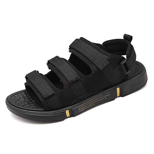 

Men's Sandals Roman Shoes Beach Daily PU Breathable Black / Gold White Black Spring Summer