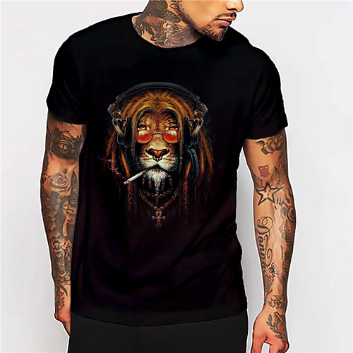 

Men's Unisex Tee T shirt Shirt 3D Print Graphic Prints Panda Print Short Sleeve Daily Tops Casual Designer Big and Tall Black