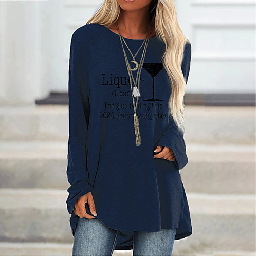 

Women's T Shirt Dress Tee Dress Short Mini Dress Blue Gray khaki Green Dark Blue Long Sleeve Solid Color Spring Summer Casual 2021 S M L XL XXL XXXL 4XL 5XL