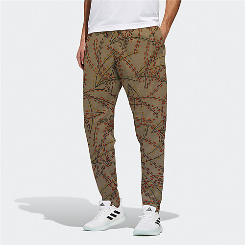 

Men's Novelty Designer Casual / Sporty Big and Tall Breathable Sports Daily Fitness Jogger Pants Sweatpants Trousers Pants Plants Graphic Prints Full Length Drawstring Elastic Waist Brown