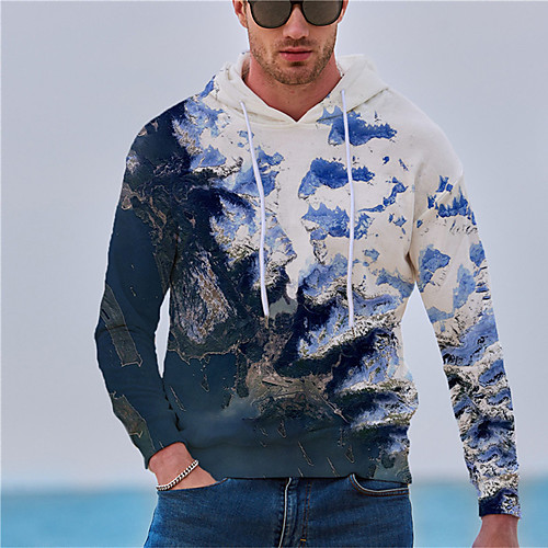 

Men's Unisex Hoodie Graphic Prints Spray Print Daily Sports 3D Print 3D Print Casual Hoodies Sweatshirts Blue
