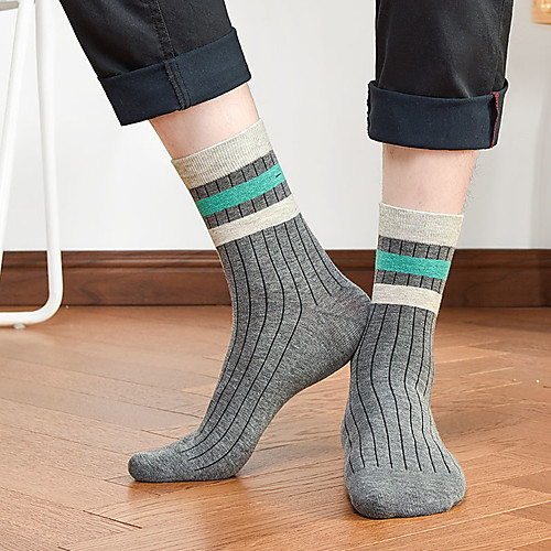 

Men's Socks Solid Colored Socks Warm Casual Multi color 5 Pairs