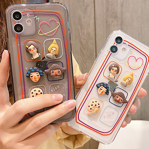 

Phone Case For Apple Back Cover iPhone 12 Pro Max 11 SE 2020 X XR XS Max 8 7 6 Shockproof Dustproof Cartoon Geometric Pattern TPU