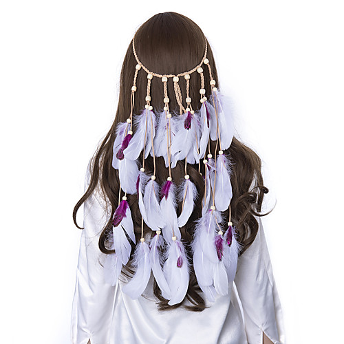 

lureme Hippie Feather Headband for Women-Indian Headwear Costume Headdress Feather Hair Accessories (hb000010-9)