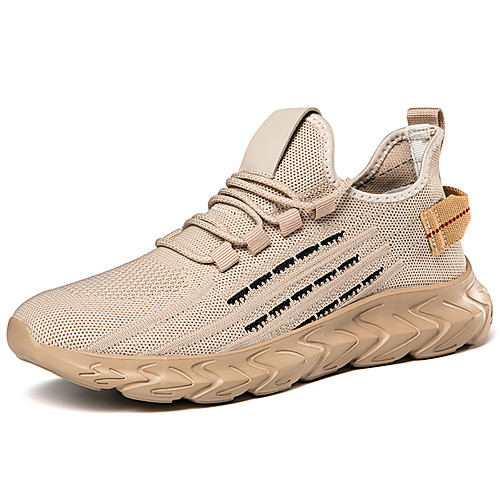 

Men's Trainers Athletic Shoes Sporty Daily Running Shoes Tissage Volant Breathable Khaki Black Fall Summer