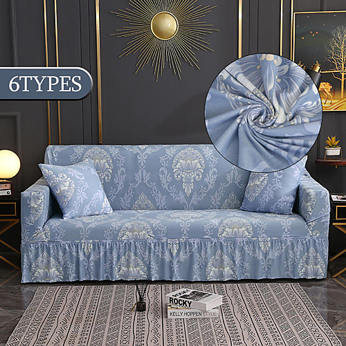 

Elastic Stretch Bathtub Sofa Protector Whith Skirt Washable Furniture Slipcover High Quality Hotel Home Fit for 1-4 Cushion Couch and L Shape Sofa
