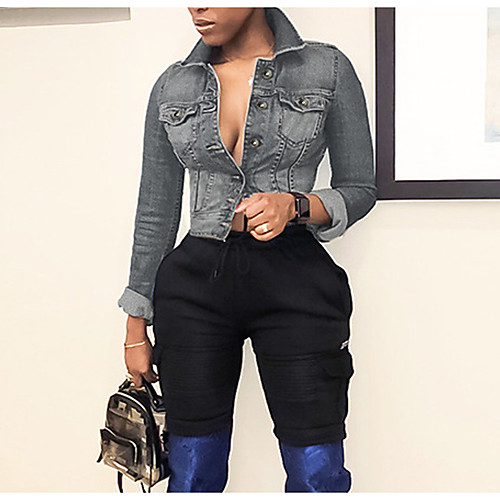 

new aliexpress ebay amazon women's short slim slim denim jacket