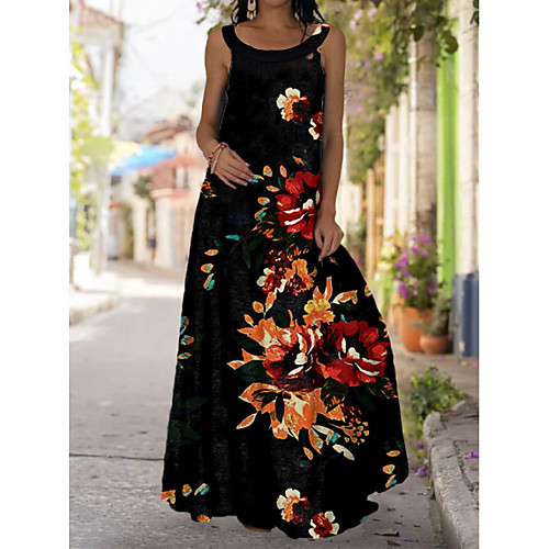 

2021 summer new style tie-dye 3d printed dress bohemian strapless strapless mopping dress
