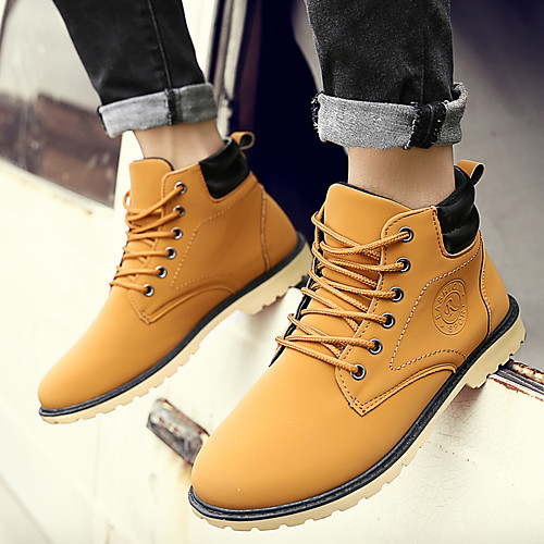 

Men's Boots Fashion Boots Cowboy Western Boots Martin Boots Casual Classic British Daily Outdoor PU Synthetics Non-slipping Height-increasing Shock Absorbing Booties / Ankle Boots Yellow Blue Black