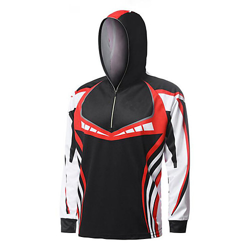 

CAWANFLY Men's Hoodie Jacket Fishing Jacket Outdoor Long Sleeve UPF50 Quick Dry Waterproof Zipper Lightweight Breathable Jacket Top Autumn / Fall Spring Summer Athleisure Fishing Camping & Hiking