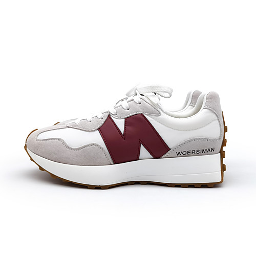 

Women's Sneakers Flat Heel Daily Outdoor Nubuck Polyester Color Block White