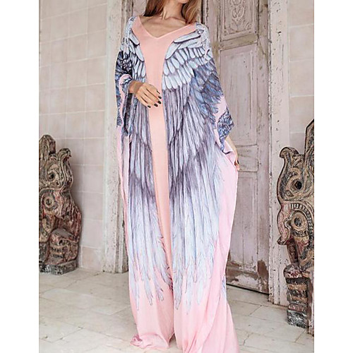 

Women's Cover Up Swimsuit Chiffon Dusty Blue Swimwear Bathing Suits