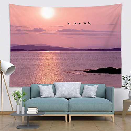 

Landscape Sunset Wall Tapestry Art Decor Blanket Curtain Hanging Home Bedroom Living Room Decoration Polyester