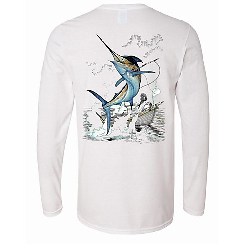 

CAWANFLY Men's Fishing Shirt Outdoor Long Sleeve UPF50 UV Protection Quick Dry Lightweight Breathable Top Autumn / Fall Spring Summer Athleisure Fishing Camping & Hiking White / Micro-elastic