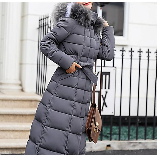 

Women's Coat Casual / Daily Summer Long Coat Regular Fit Casual Jacket Solid Color Bell Bottom Rust Red caramel