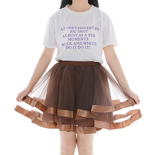 

Women's Stage Performance Active Short Skirts Solid Colored Layered Tulle Purple Blushing Pink Fuchsia