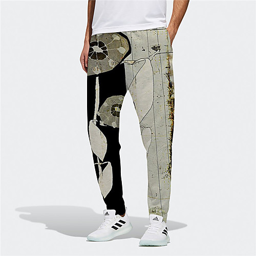 

Men's Novelty Designer Casual / Sporty Big and Tall Breathable Sports Daily Fitness Jogger Pants Sweatpants Trousers Pants Plants Flower / Floral Graphic Prints Full Length Drawstring Elastic Waist