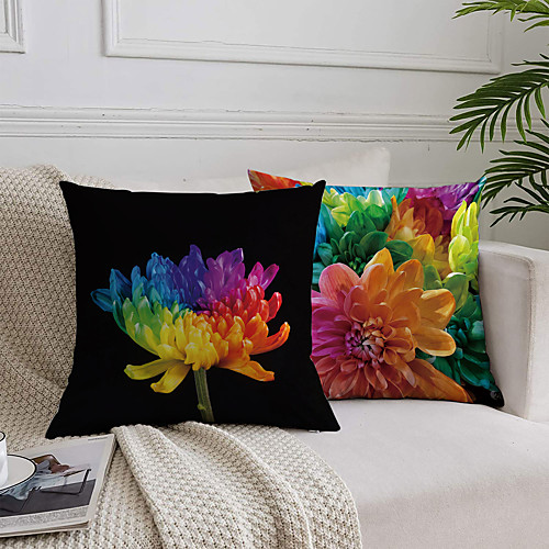 

Flower Portrait Double Side Cushion Cover 2PC Soft Decorative Square Throw Pillow Cover Cushion Case Pillowcase for Bedroom Livingroom Superior Quality Machine Washable Outdoor Cushion for Sofa Couch Bed Chair