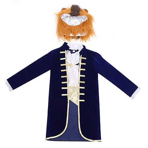 

Beauty and the Beast Cosplay Costume Boys' Movie Cosplay Cosplay Dark Blue Coat Corsets Hat Halloween Carnival Children's Day Polyester