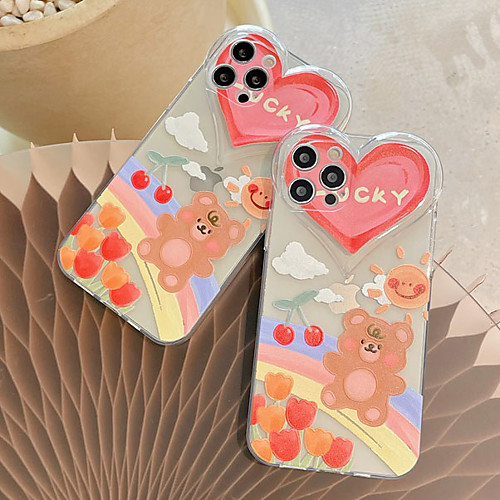 

Phone Case For Apple Back Cover iPhone 12 Pro Max 11 SE 2020 X XR XS Max 8 7 Shockproof Dustproof Cartoon Animal TPU