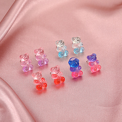 

Women's Girls' Earrings Fancy Candy Stylish Cartoon European Korean Cute Resin Earrings Jewelry Blue / Purple / Blushing Pink For Party Evening Street Gift Prom Festival