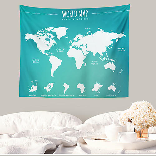 

World Map Wall Tapestry Art Decor Blanket Curtain Hanging Home Bedroom Living Room Decoration Polyester